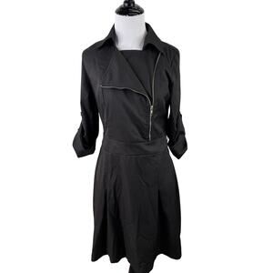 Griffin Black Half Zip Fold Over Dress Size Medium